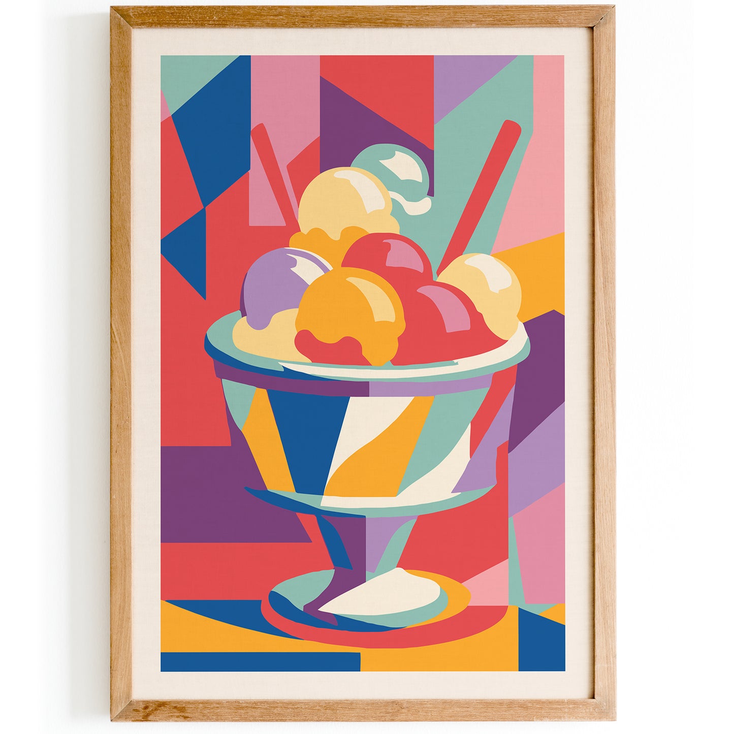 Colorful Geometric Ice Cream Poster