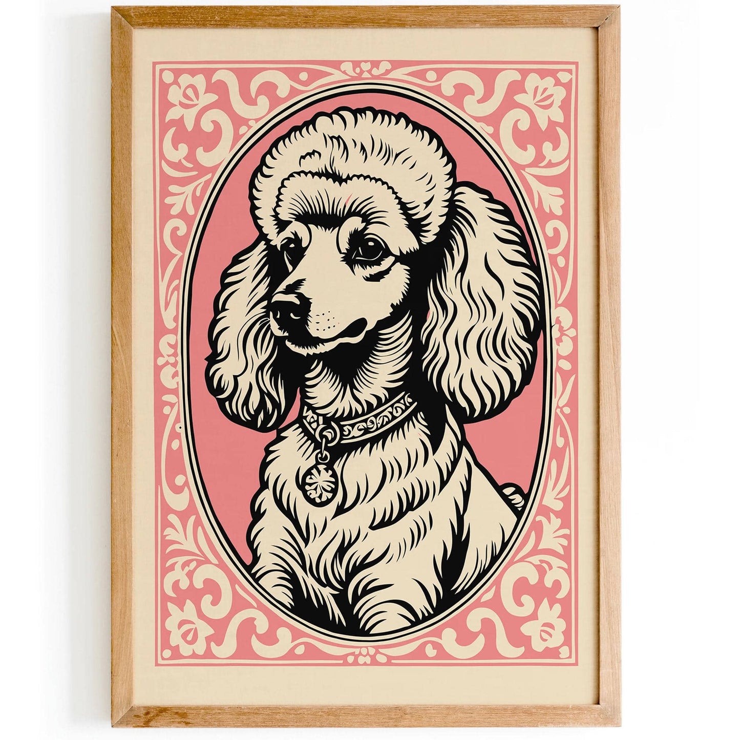 Rococo Style Pink Poodle Dog Poster - HypeSheriff