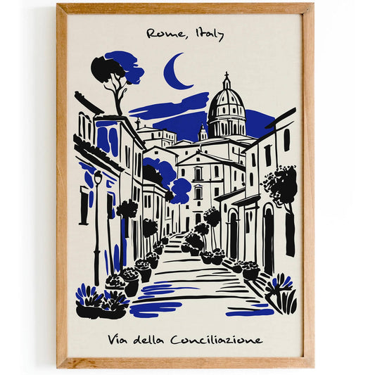Rome Italy Wall Art – Scenic Historic City Print