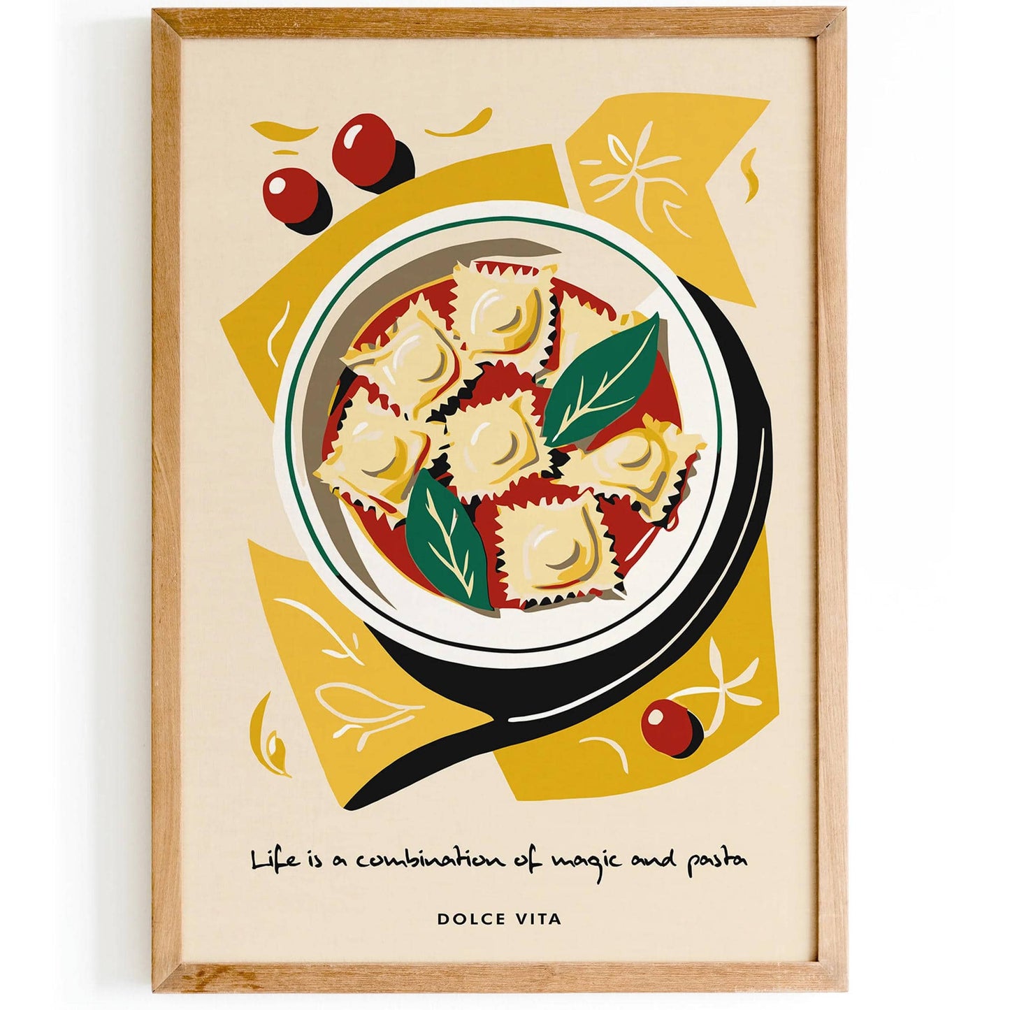 Ravioli Italian Pasta Kitchen Wall Art - Rustic Food Print