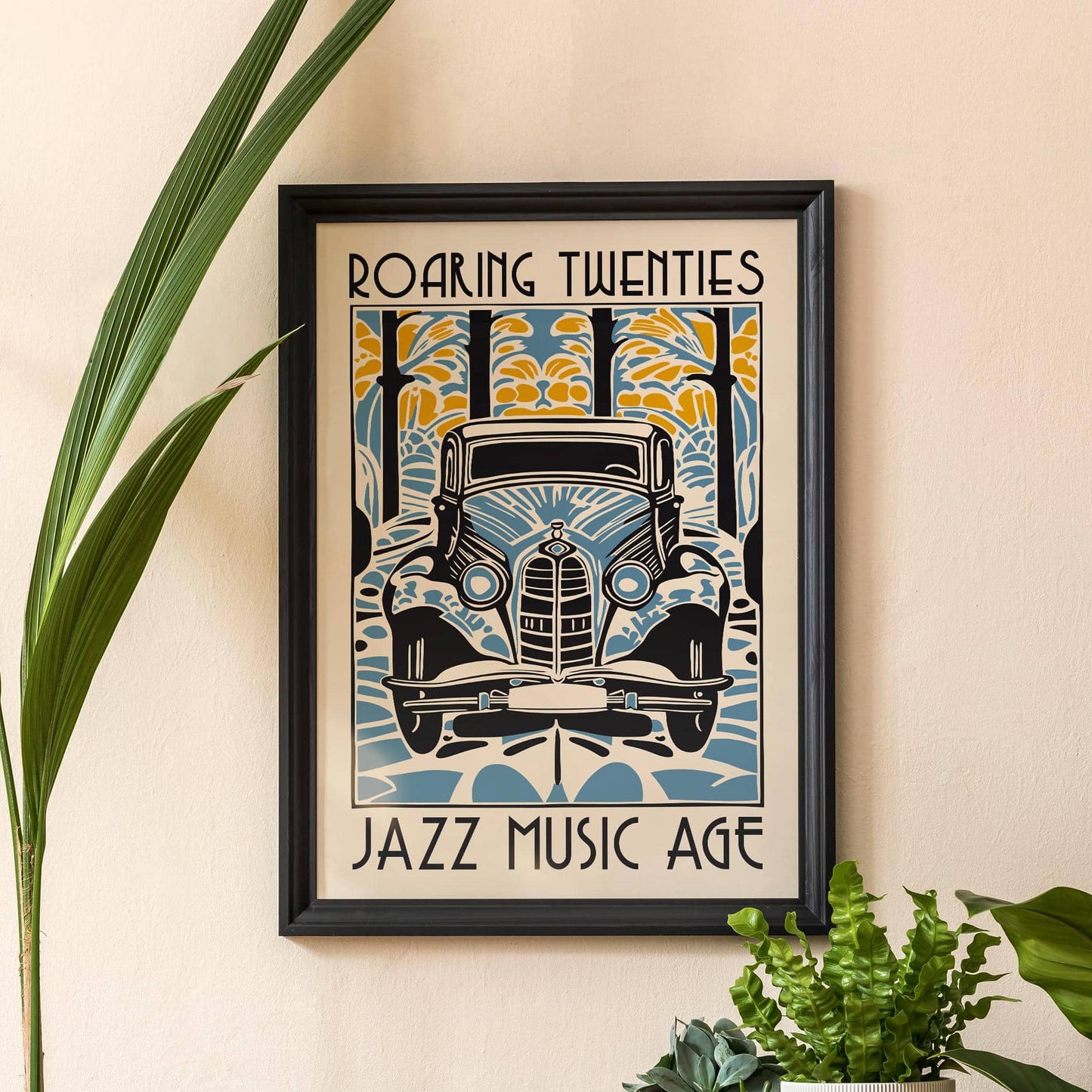 Roaring Twenties Jazz Music Age Old Car Art Print