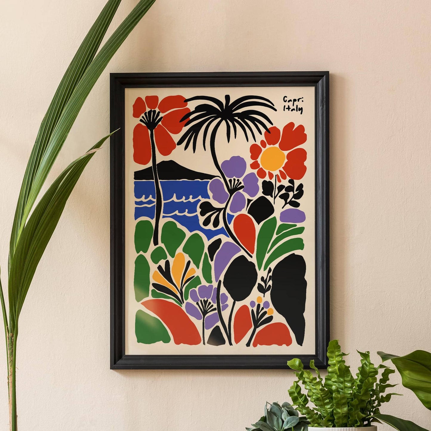 Capri Italy Tropical Travel Print