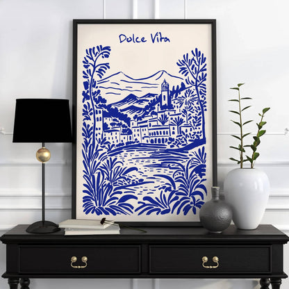 Blue Dolce Vita Landscape Poster 2025