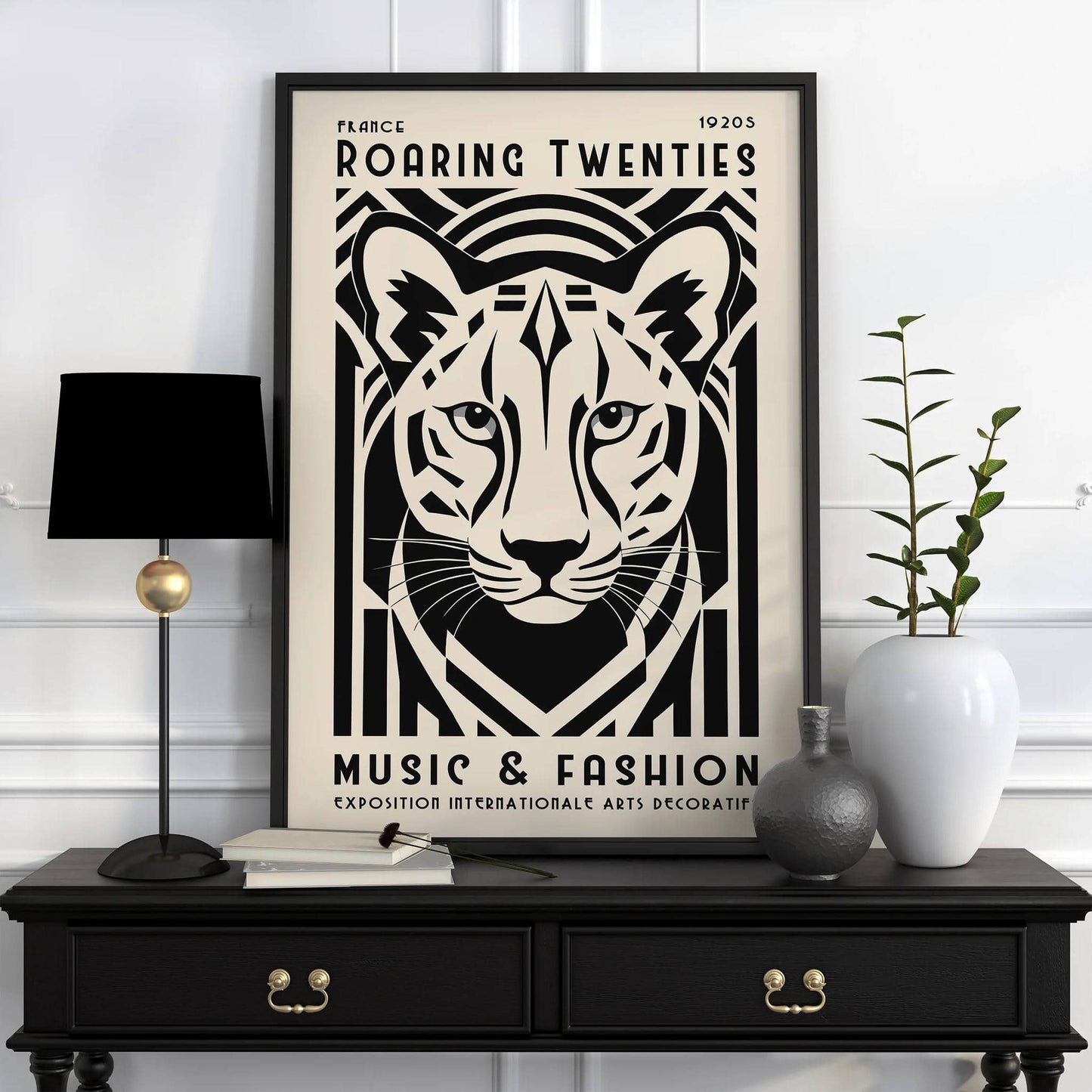 Art Deco Tiger Poster – 1920s Music & Fashion Wall Art