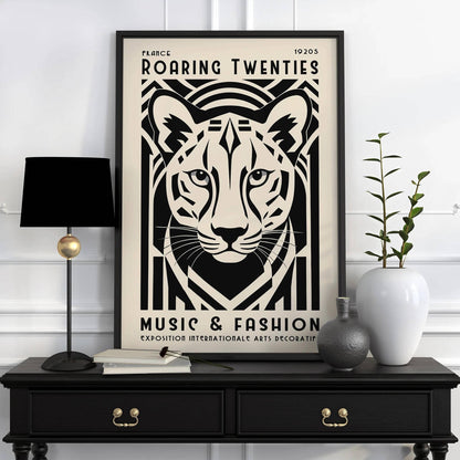 Art Deco Tiger Poster – 1920s Music & Fashion Wall Art