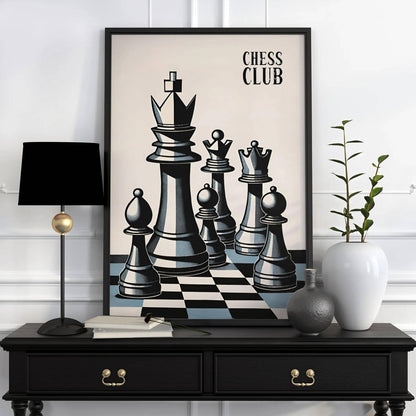 Chess Club Modern Minimalist Poster
