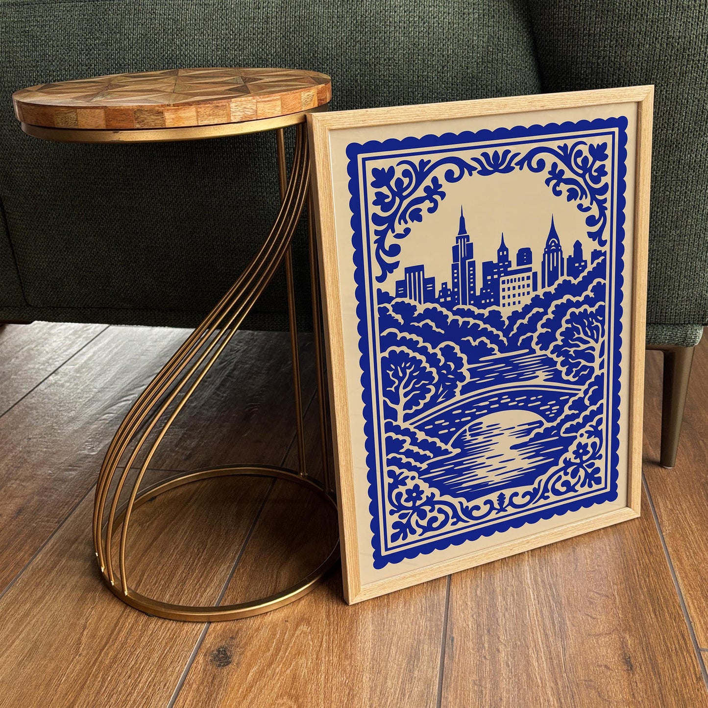 Central Park New York City Blue Cityscape Poster