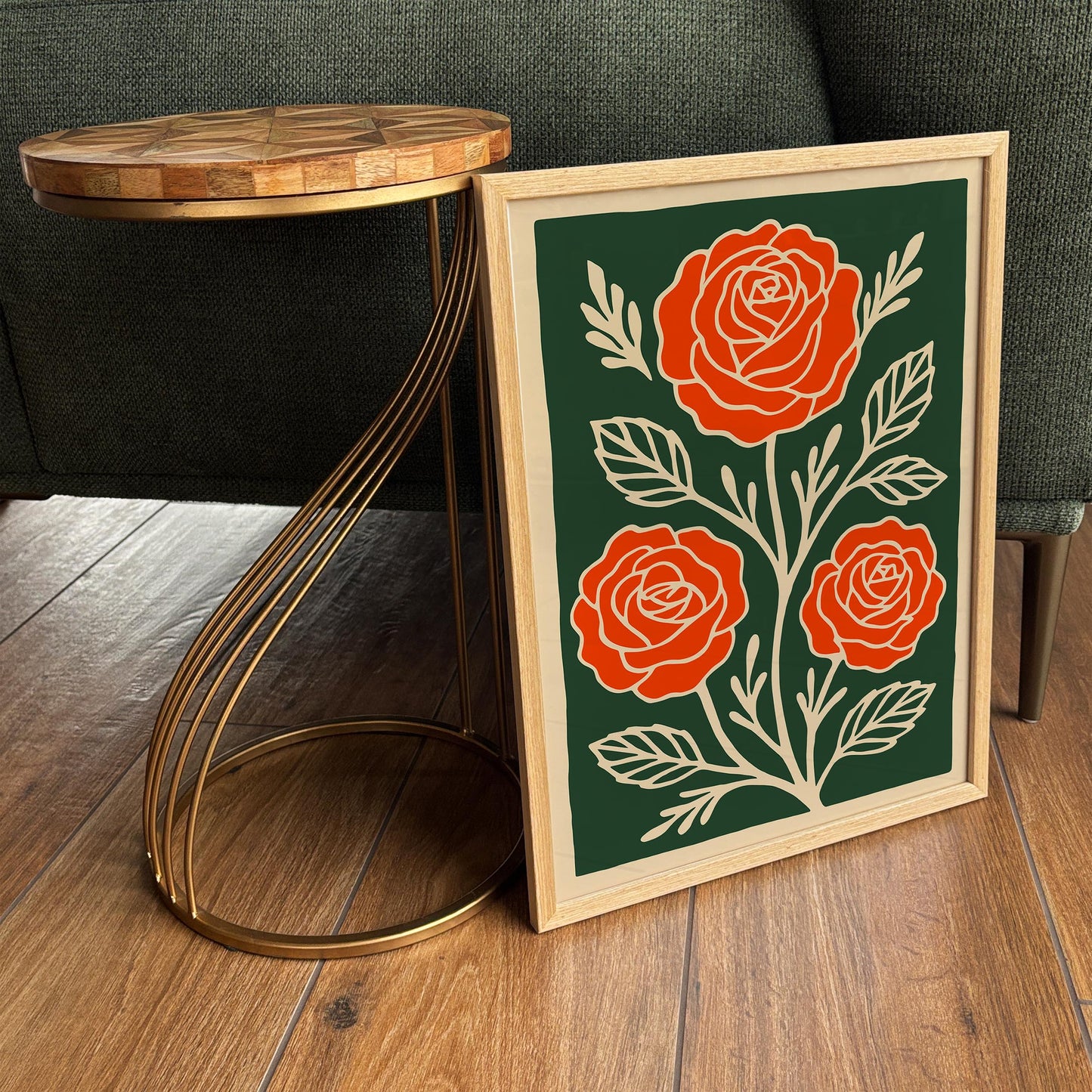 Retro Flower Art Print - Modern Botanical Wall Decor