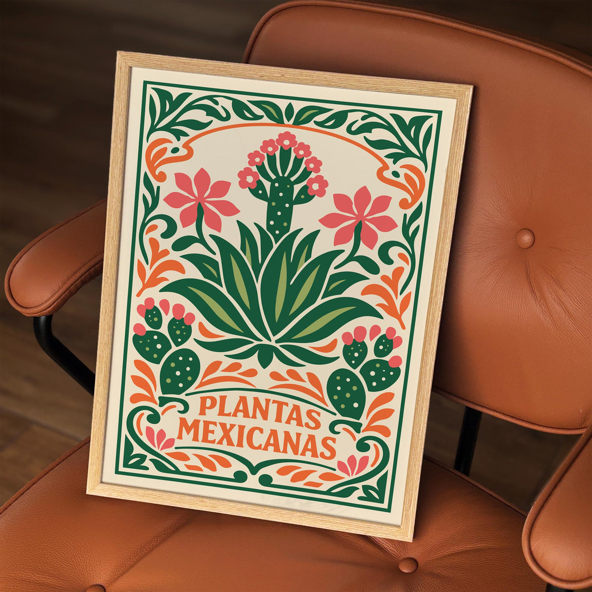 Colorful Mexican Plants Poster
