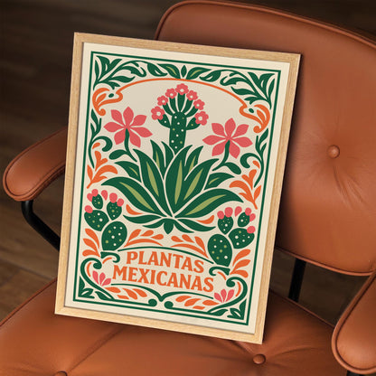 Colorful Mexican Plants Poster