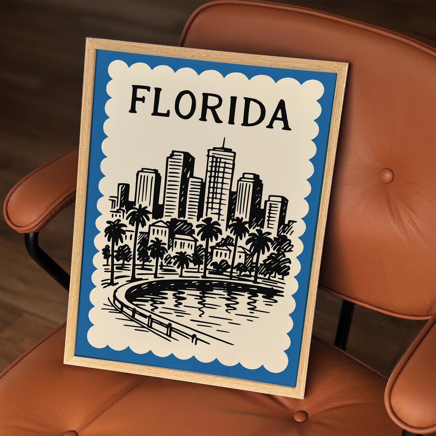 Florida Cityscape Poster - Blue Travel Wall Art 2026