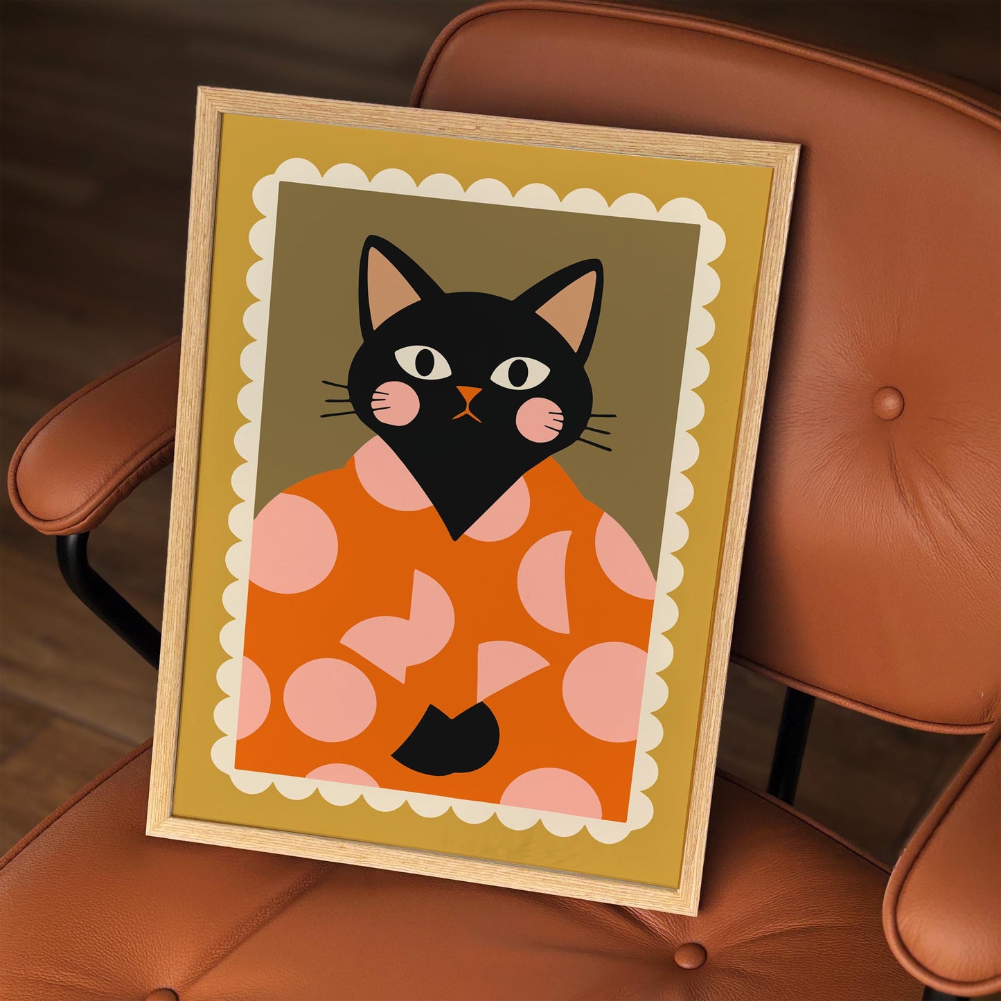 Fancy Black Cat Portrait Poster