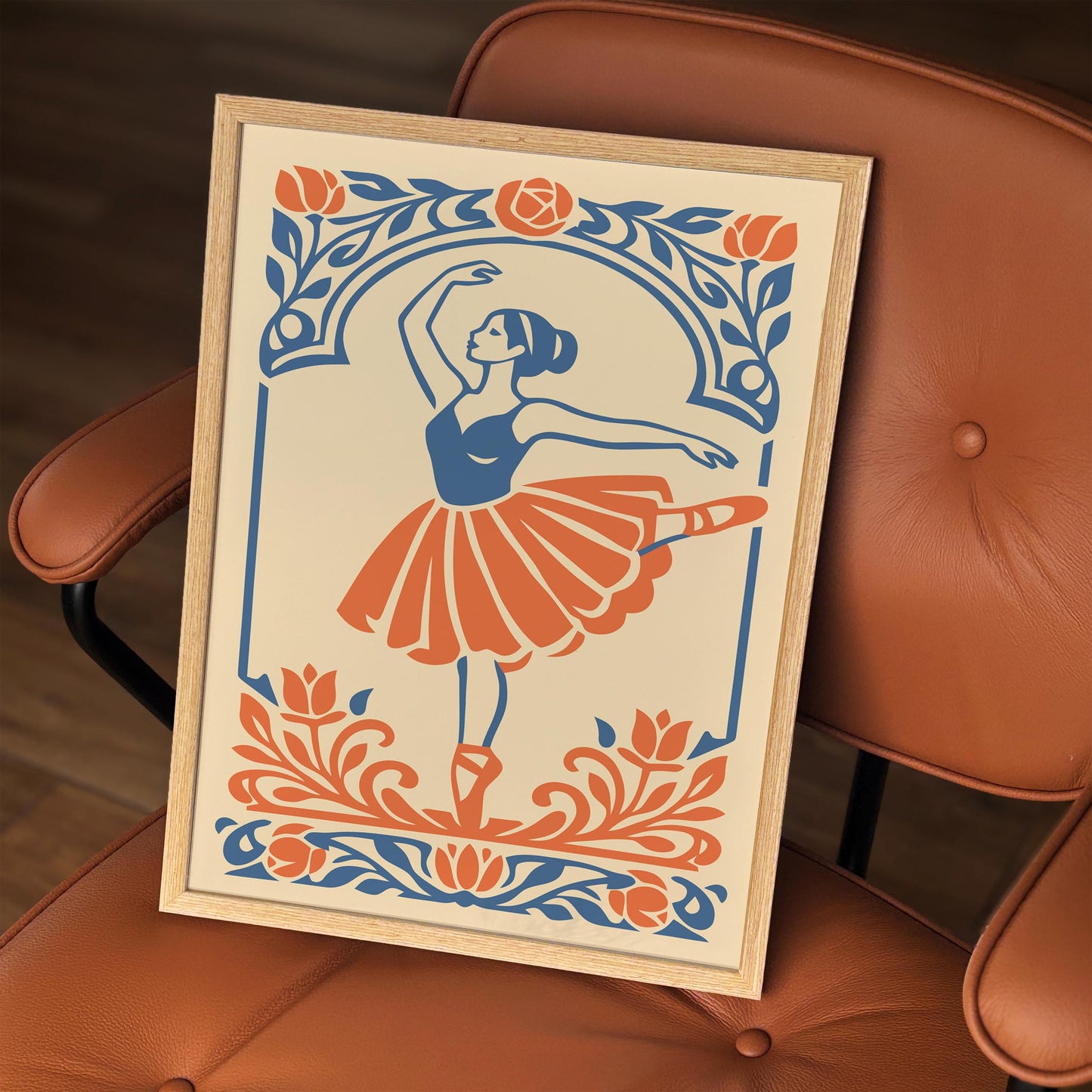 Vintage Ballerina Dancer Wall Art Print
