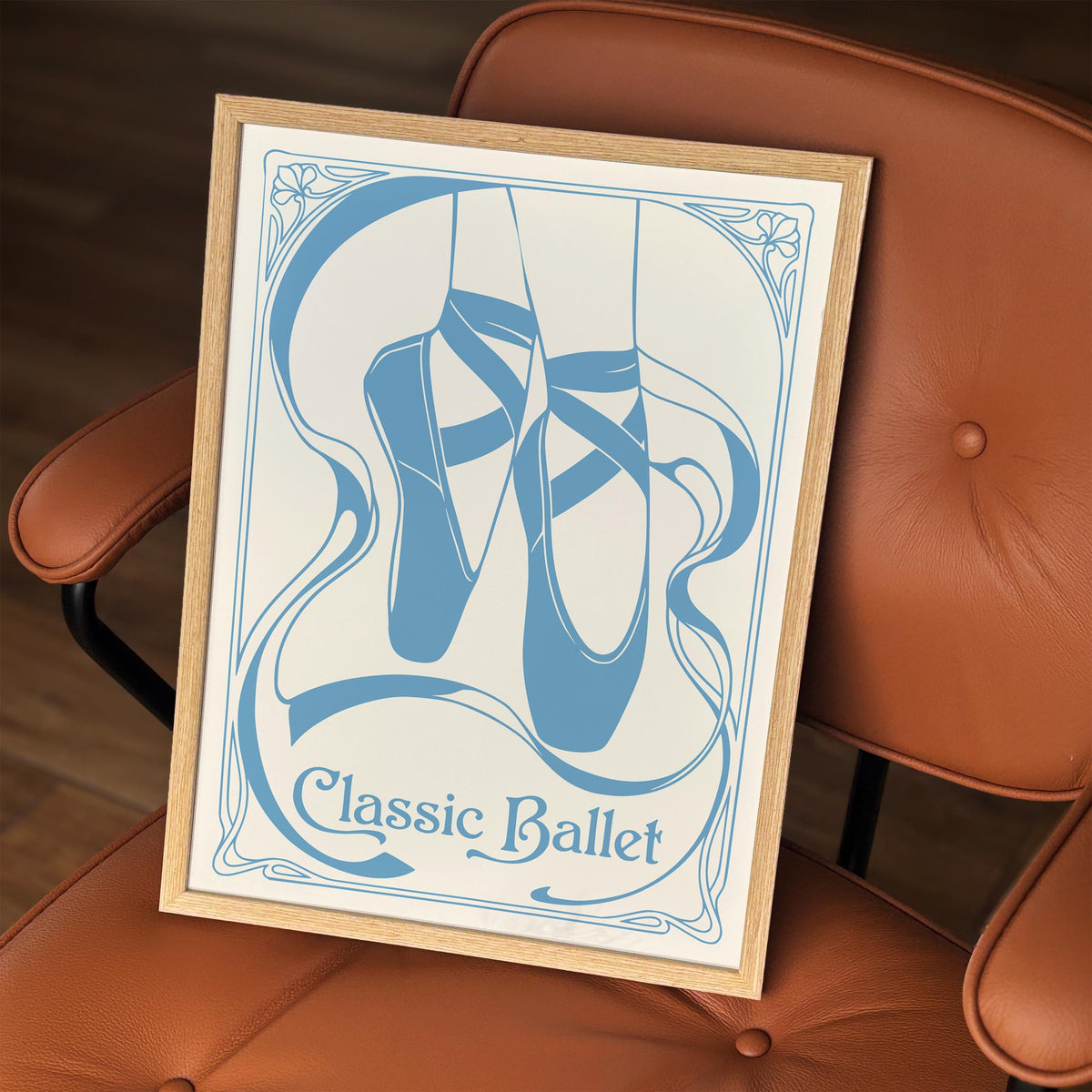 Blue Pointe Shoes Ballet Poster