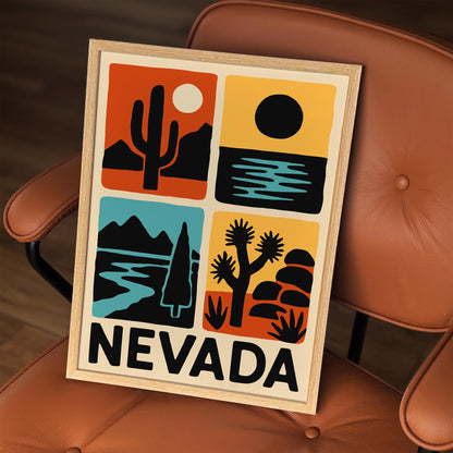 Nevada Travel Poster - Retro Wall Art