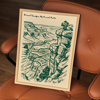 Grand Canyon Vintage National Park Art Poster