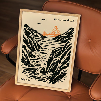 Marin Headlands Cliff California Poster