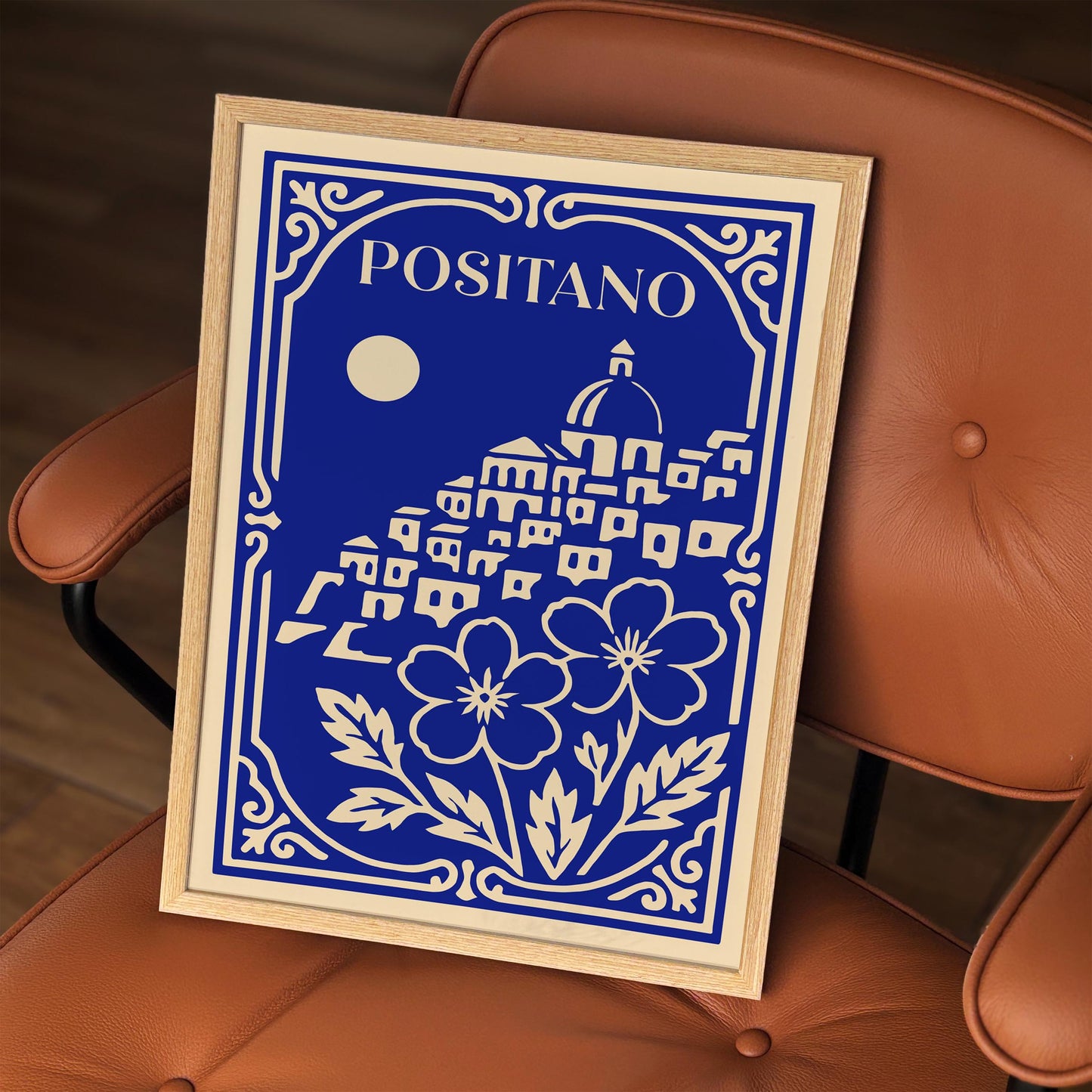 Positano Blue Landscape Poster