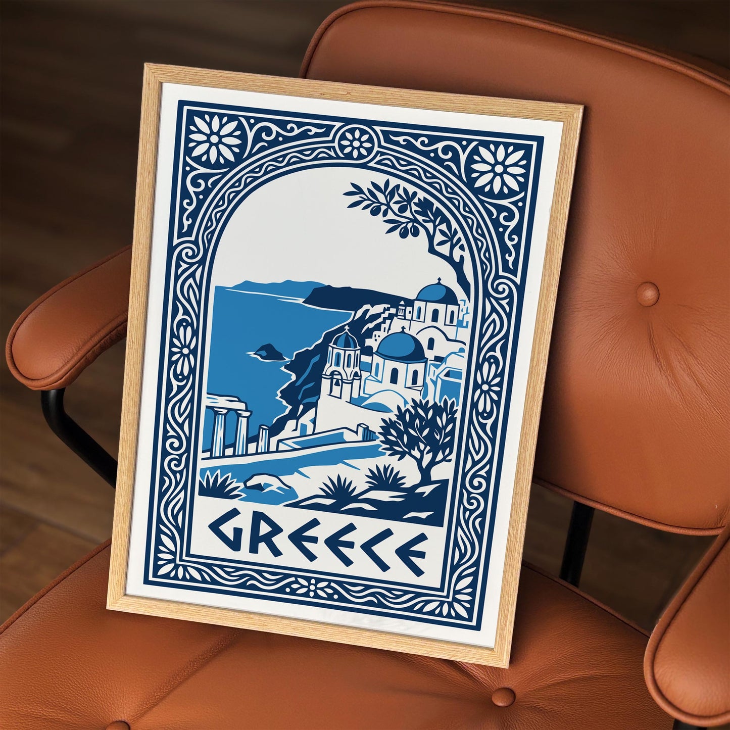 Greek Island Cityscape Poster