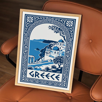 Greek Island Cityscape Poster