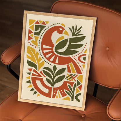 Phoenix Bird Afrohemian Wall Art Print