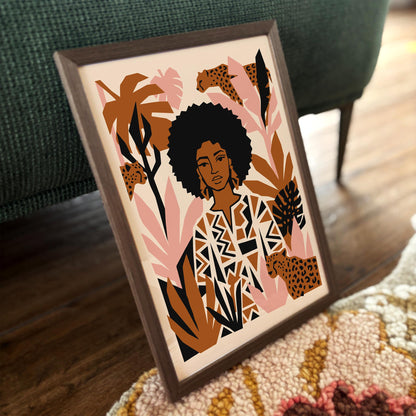 Boho Chic Woman Cheetah Poster