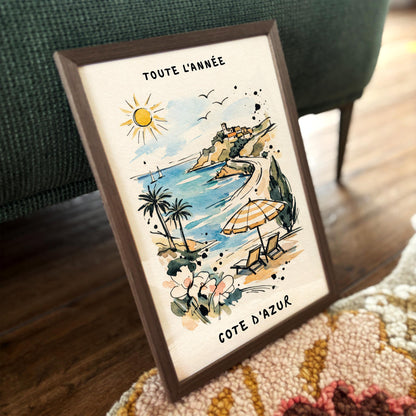 Côte d’Azur Poster – French Riviera Travel Wall Art