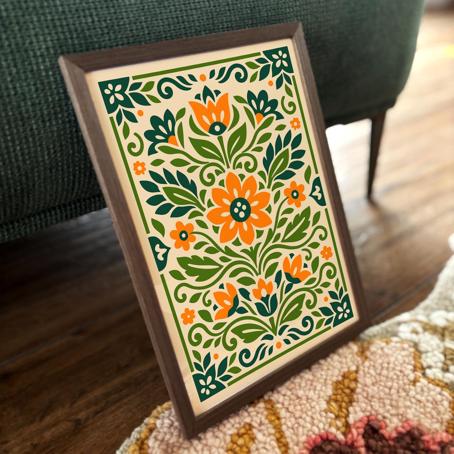 Green Floral Wall Art – Botanical Print