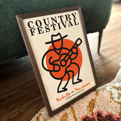 Country Music Festival Poster Nashville Wall Art Print