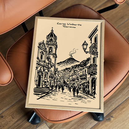 Corso Umberto Taormina Sicily Poster