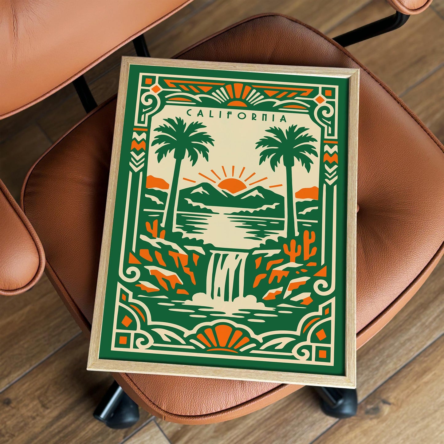 California Green Landscape Poster Print