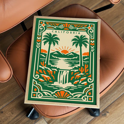 California Green Landscape Poster Print
