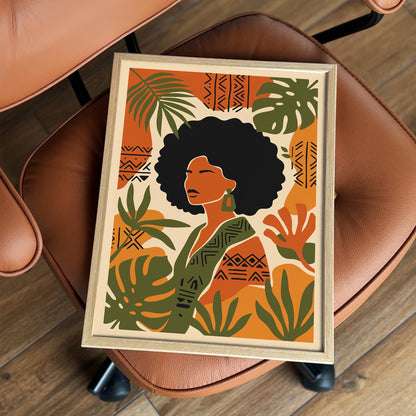 Bohemian Afro Woman Poster