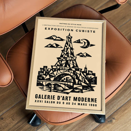 Paris Cubism Exhibition Poster – Vintage Art Wall Print
