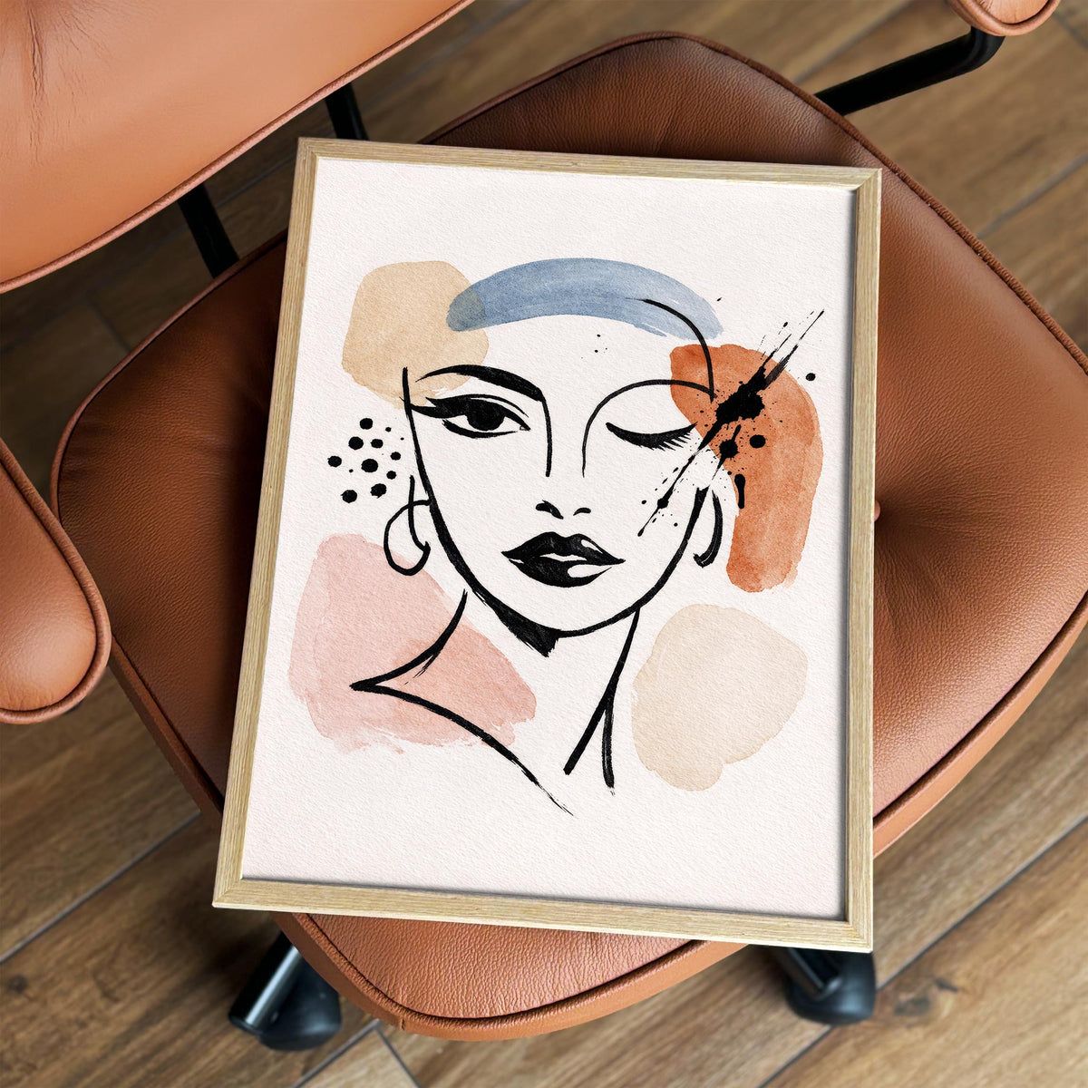 Woman Face Sketch Art Poster