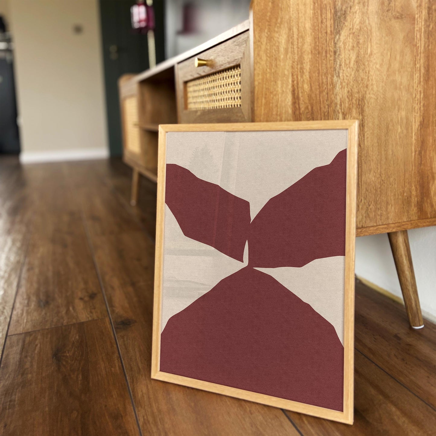 Burgundy Abstract Shape Poster