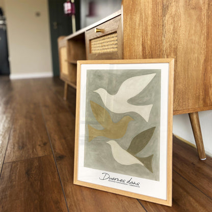 Dance of Doves Poster - Scandinavian Danish Art Print