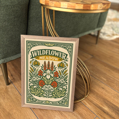 Vintage Wildflower Meadow Botanical Poster