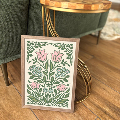 Pastel Artistic Flowers Wall Art Print – Floral Botanical Poster