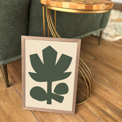 Green Cut Out Abstract Flower Poster