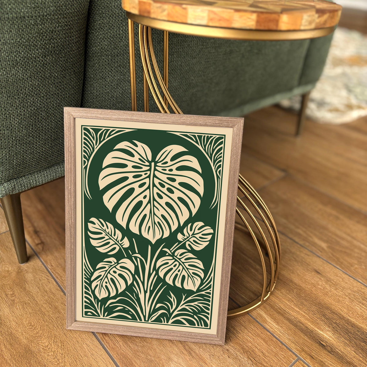 Vintage Monstera Leaf Poster