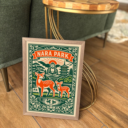 Nara Park Japan Travel Poster