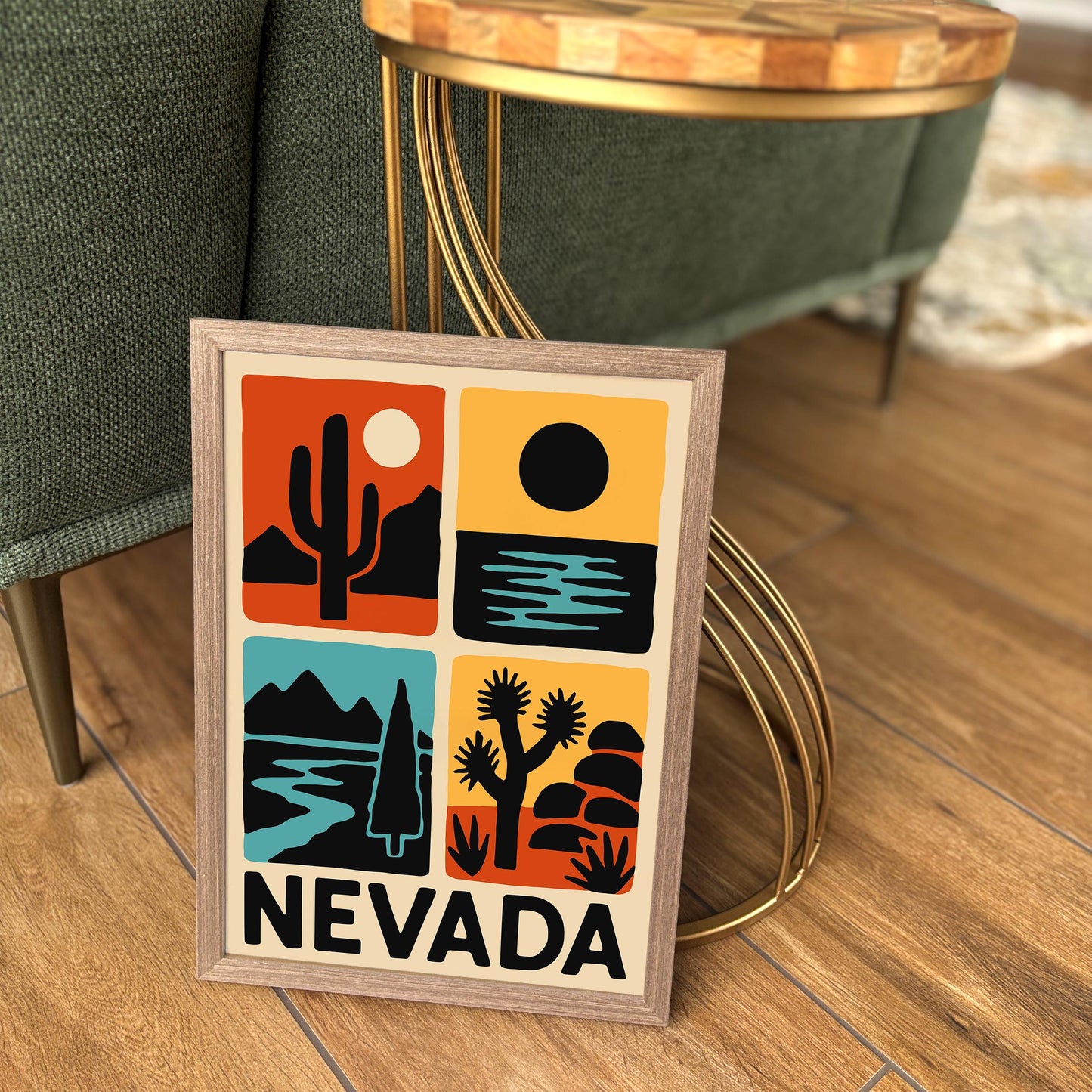 Nevada Travel Poster - Retro Wall Art