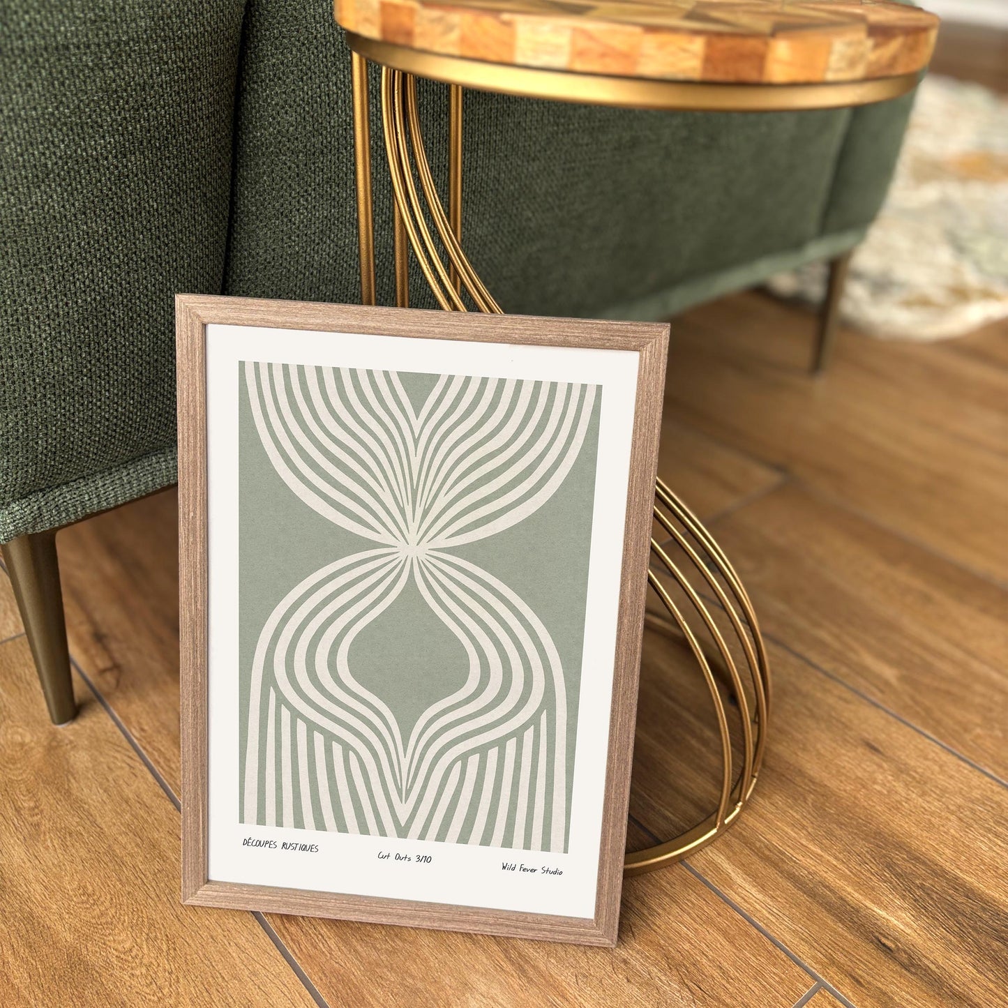 Sage Green Abstract Poster - Modern Cut Outs Print
