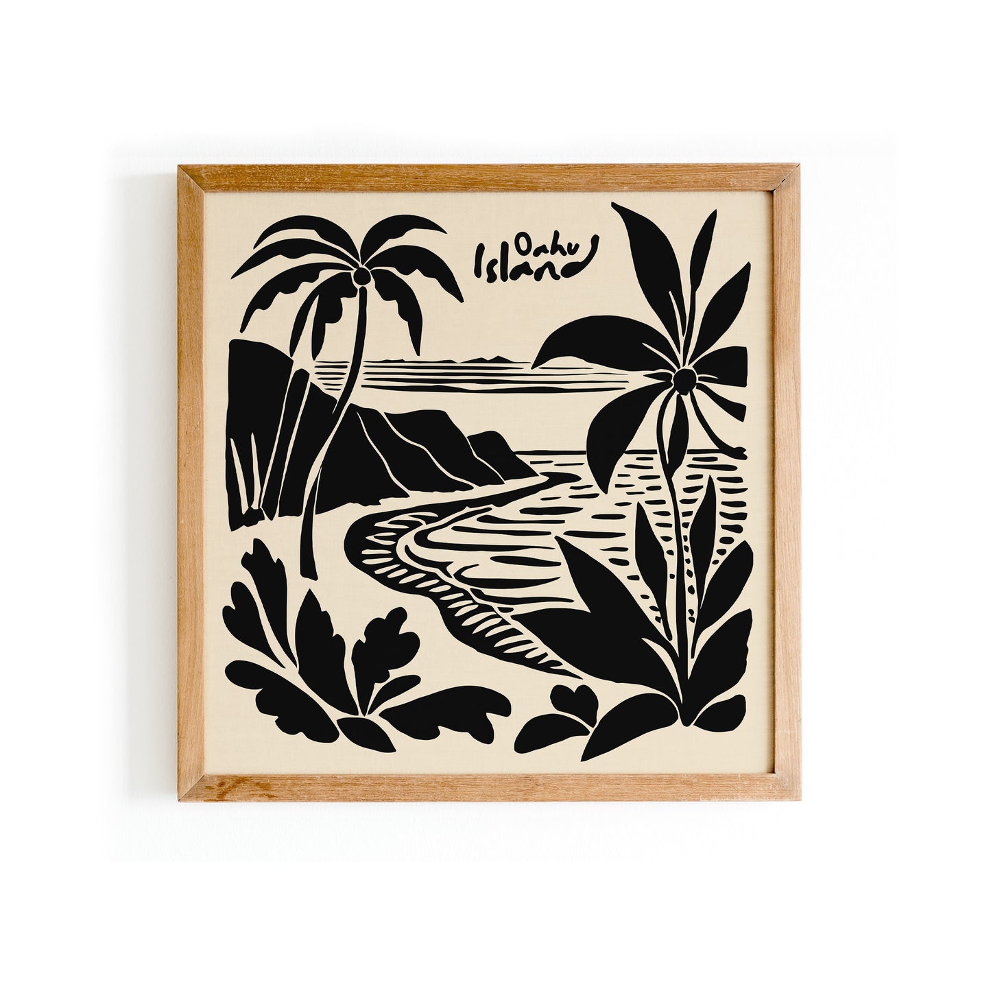 Oahu Island Travel Square Art Print