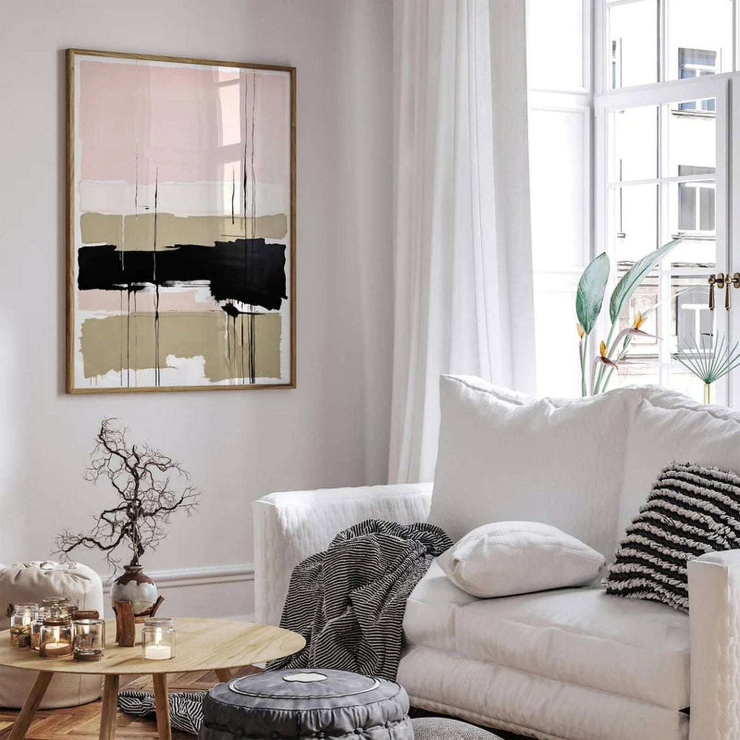 Abstract Pastel Pink Wall Art for Unique Home Decor - HypeSheriff