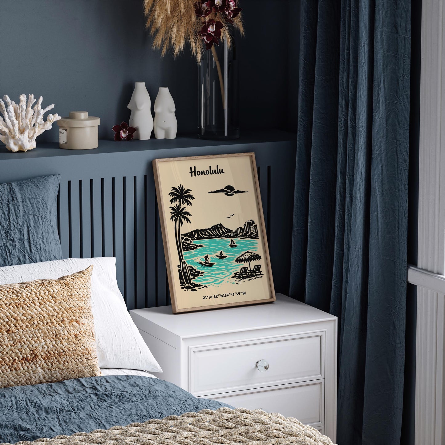 Honolulu Hawaii Poster – Tropical Landscape Wall Art