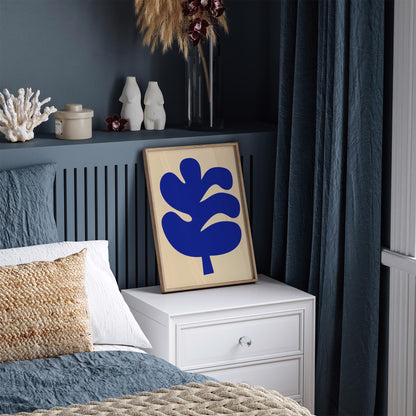 Blue Leaf Wall Art Print