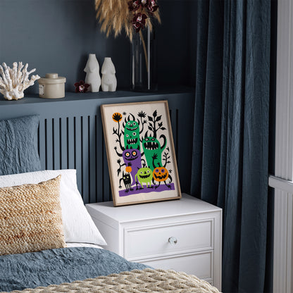 Colorful Monsters Art Print Kids Room Decor