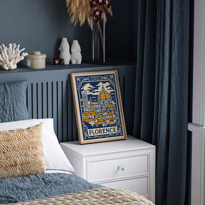 Florence Cityscape Art Print in Rococo Style